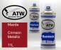 Preview: Mazda, Crimson Metallic, 11L: 400ml Sprühdose + 400ml Klarlack - Set, von ATW Autoteile West.